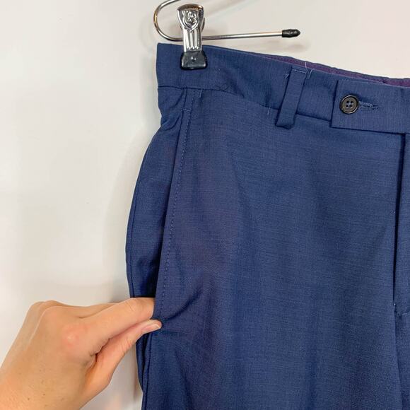 MENS TED BAKER LONDON Jefferson flat front pants navy nautical preppy 2578 - Picture 3 of 9